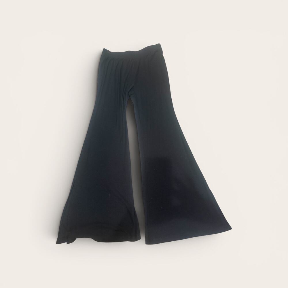 LNA Ribbed Wide Leg Pants Black High Rise Stretch Lounge Women's M Pull On - Picture 6 of 6